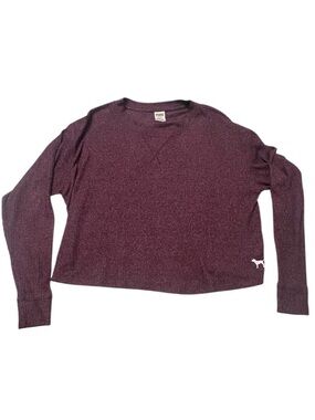 PINK Victoria's Secret Plum/Maroon Ribbed Crew Neck Sweater M